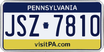 PA license plate JSZ7810