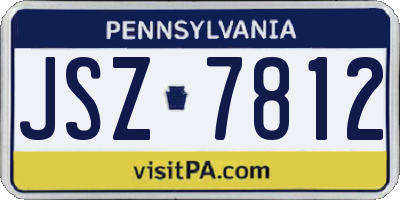 PA license plate JSZ7812