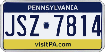 PA license plate JSZ7814
