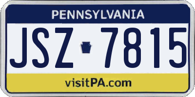 PA license plate JSZ7815