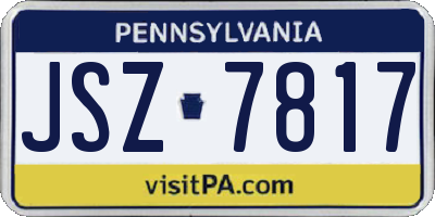PA license plate JSZ7817