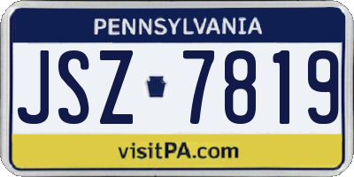 PA license plate JSZ7819