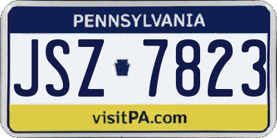 PA license plate JSZ7823