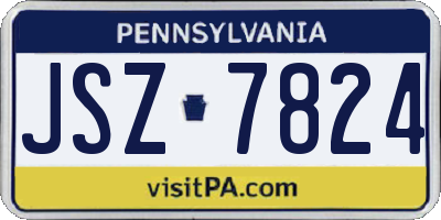 PA license plate JSZ7824