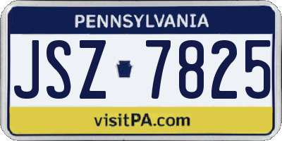 PA license plate JSZ7825
