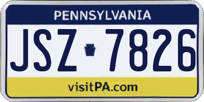 PA license plate JSZ7826