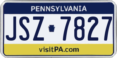 PA license plate JSZ7827