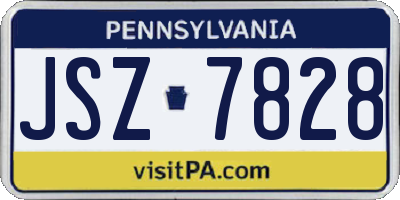 PA license plate JSZ7828