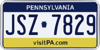 PA license plate JSZ7829
