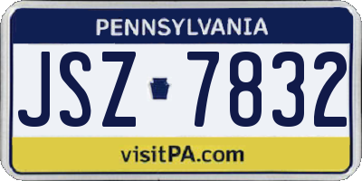 PA license plate JSZ7832