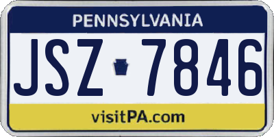 PA license plate JSZ7846