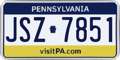 PA license plate JSZ7851