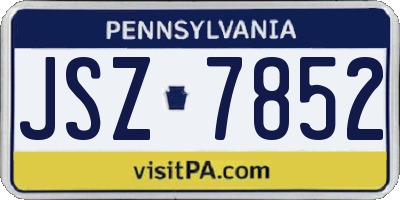 PA license plate JSZ7852