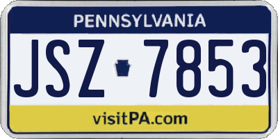 PA license plate JSZ7853