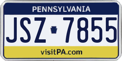 PA license plate JSZ7855