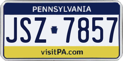 PA license plate JSZ7857
