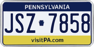PA license plate JSZ7858