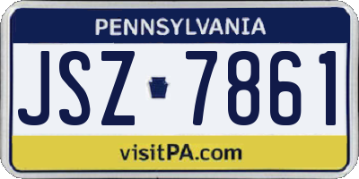 PA license plate JSZ7861