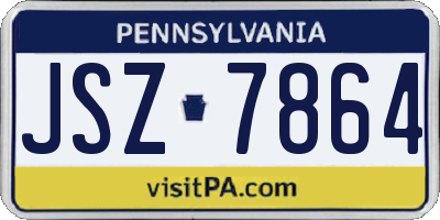 PA license plate JSZ7864