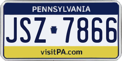 PA license plate JSZ7866