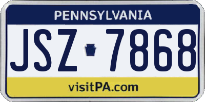 PA license plate JSZ7868