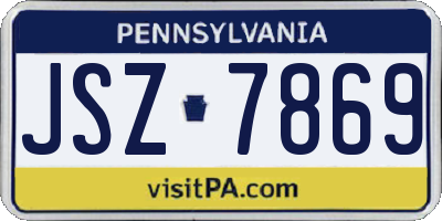 PA license plate JSZ7869
