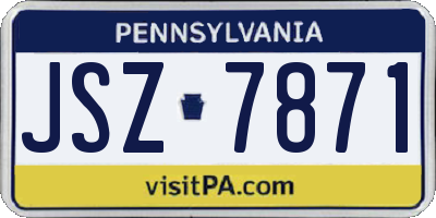 PA license plate JSZ7871