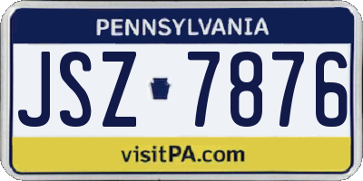 PA license plate JSZ7876