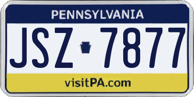 PA license plate JSZ7877