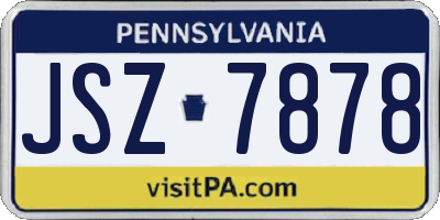 PA license plate JSZ7878