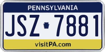 PA license plate JSZ7881