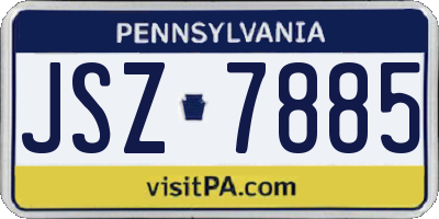 PA license plate JSZ7885