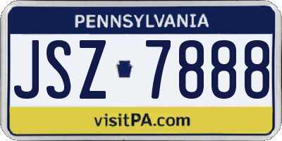 PA license plate JSZ7888