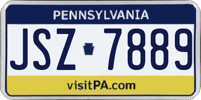 PA license plate JSZ7889