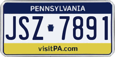 PA license plate JSZ7891