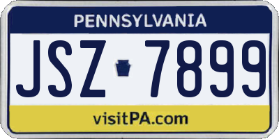 PA license plate JSZ7899