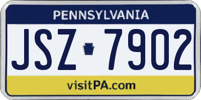 PA license plate JSZ7902