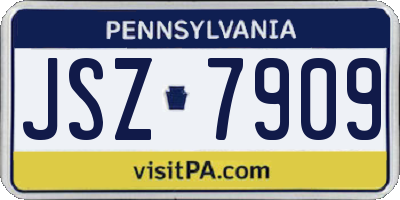 PA license plate JSZ7909