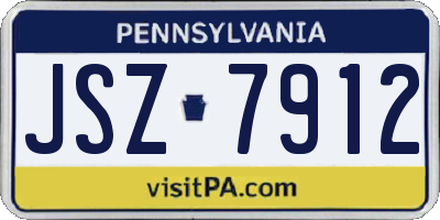 PA license plate JSZ7912