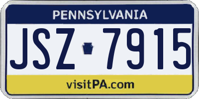 PA license plate JSZ7915