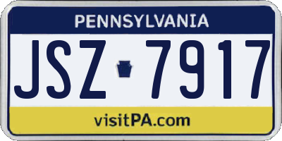PA license plate JSZ7917