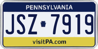 PA license plate JSZ7919