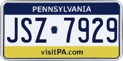 PA license plate JSZ7929
