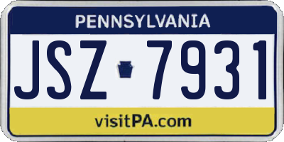 PA license plate JSZ7931
