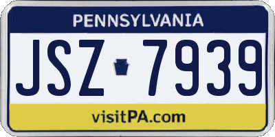 PA license plate JSZ7939