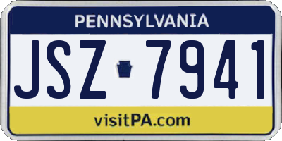 PA license plate JSZ7941