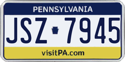 PA license plate JSZ7945