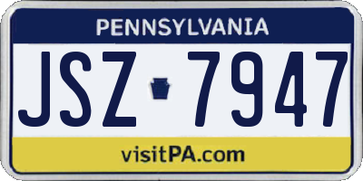 PA license plate JSZ7947