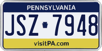 PA license plate JSZ7948