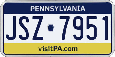 PA license plate JSZ7951